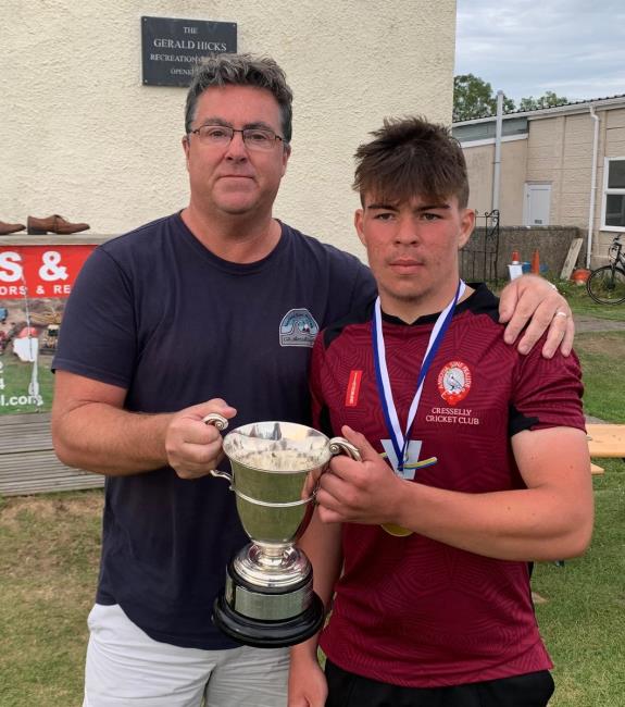 Steve Cole (Carew chairman)  and Tyler James (winning captain)
